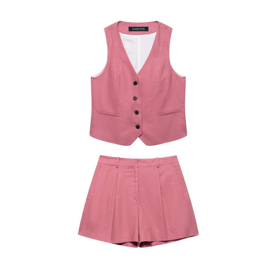 Lottie | Pink Waistcoat & Shorts Co-ord