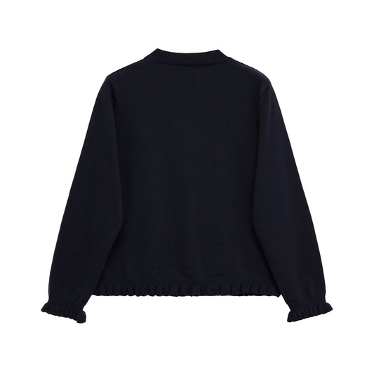 Lola | Smart Casual Button Front Cardigan Navy Long Sleeve Cropped