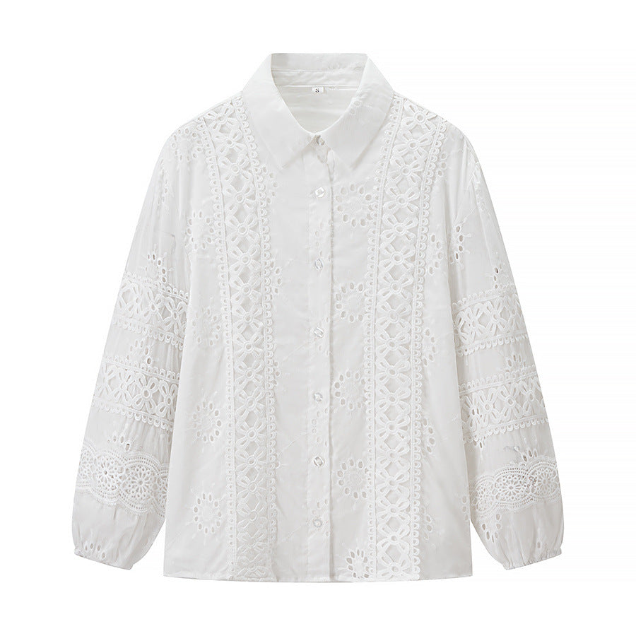 Thea | Cottagecore Eyelet Maxi Dress Set Light Blue Long Sleeve