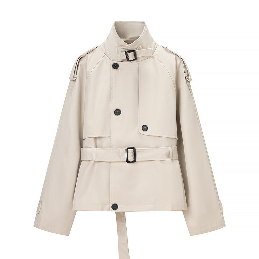 Romy | Smart Casual Belted Trench Jacket Cream Long