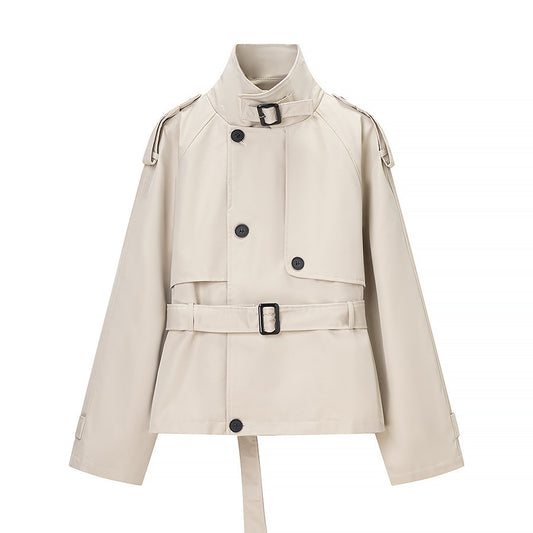 Romy | Smart Casual Belted Trench Jacket Cream Long