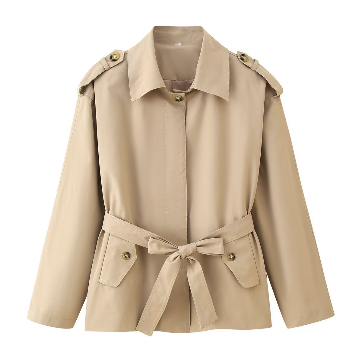 Rue | Smart Casual Belted Trench Coat Beige Long