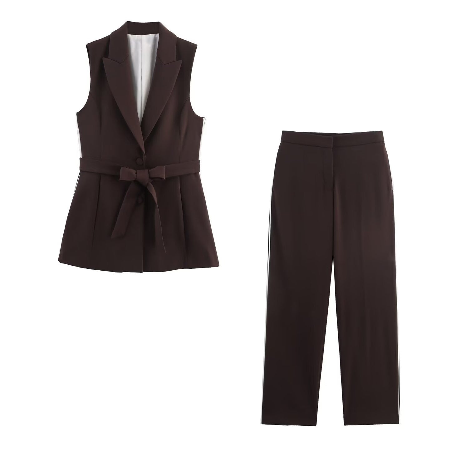 Maya | Sleek Sleeveless Blazer Set
