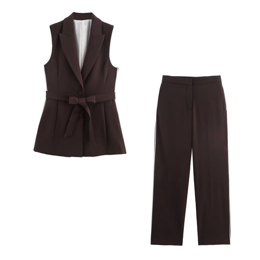 Maya | Sleek Sleeveless Blazer Set
