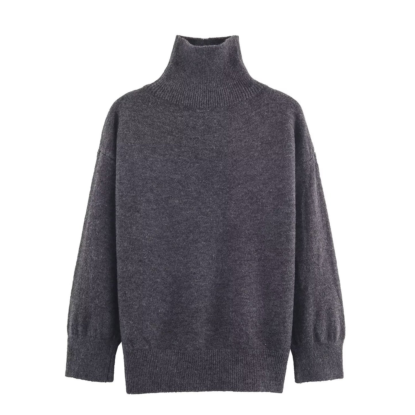 Mira | Turtleneck Sweater Gray Long Sleeve Oversized Relaxed