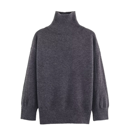 Mira | Turtleneck Sweater Gray Long Sleeve Oversized Relaxed