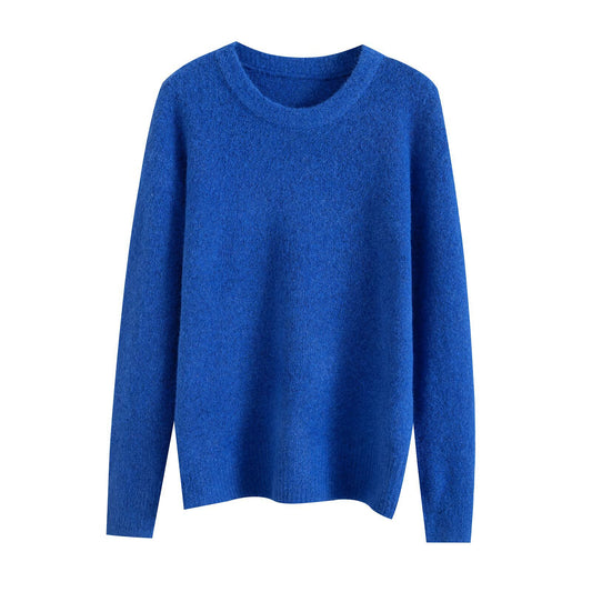 Thea | Crew Neck Knit Sweater Gray Long Sleeve