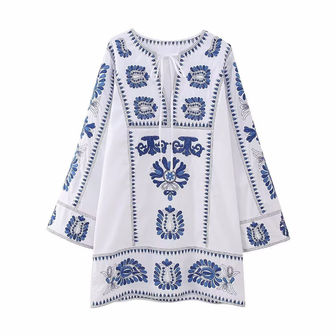 Odette | Summer Embroidered Mini Dress White