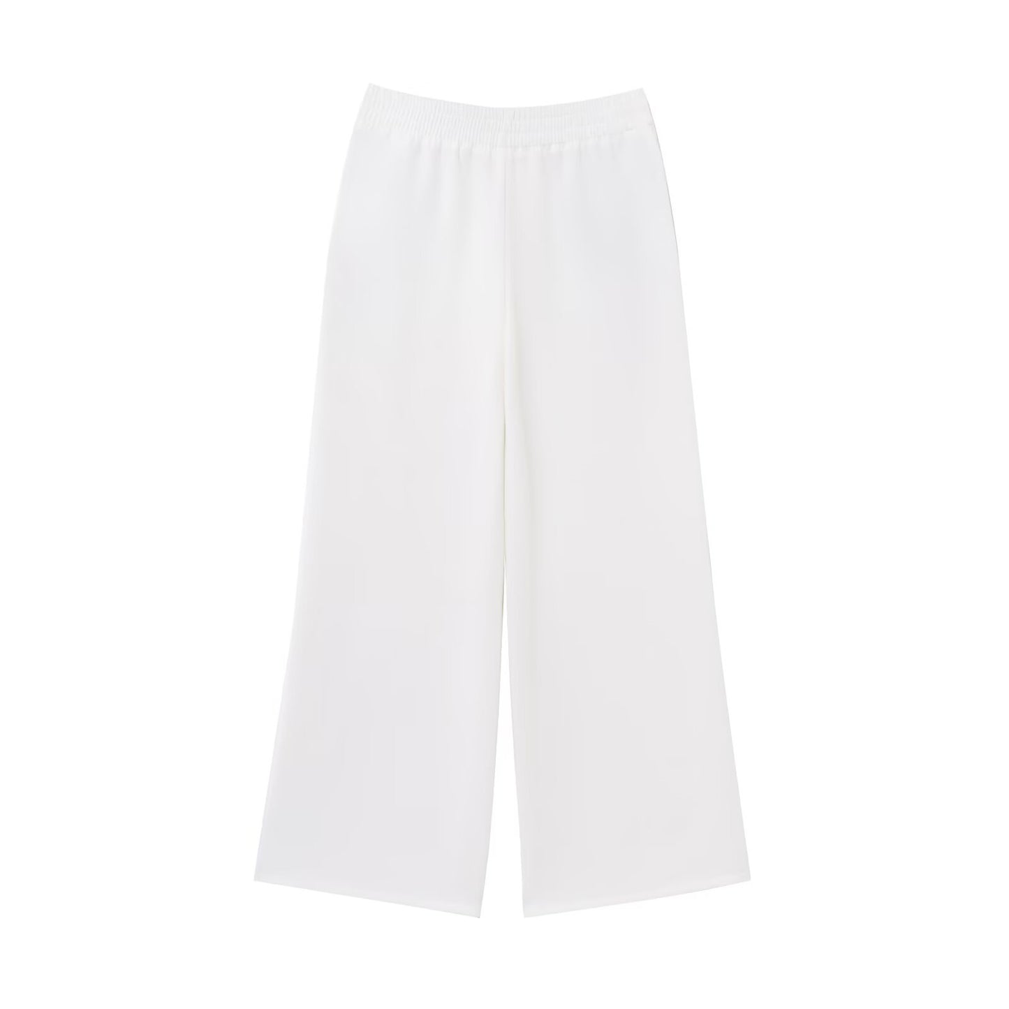 Aria | Casual Wide Leg Trousers White Relaxed Fit