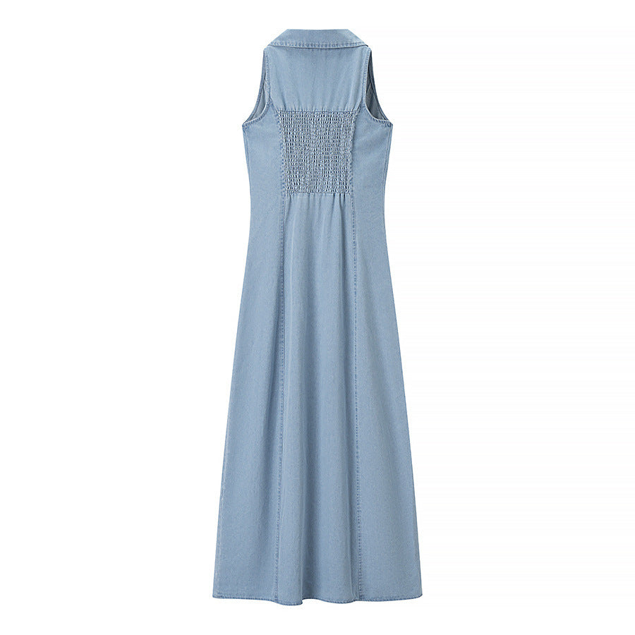 Liv | Casual Denim Maxi Dress Light Blue