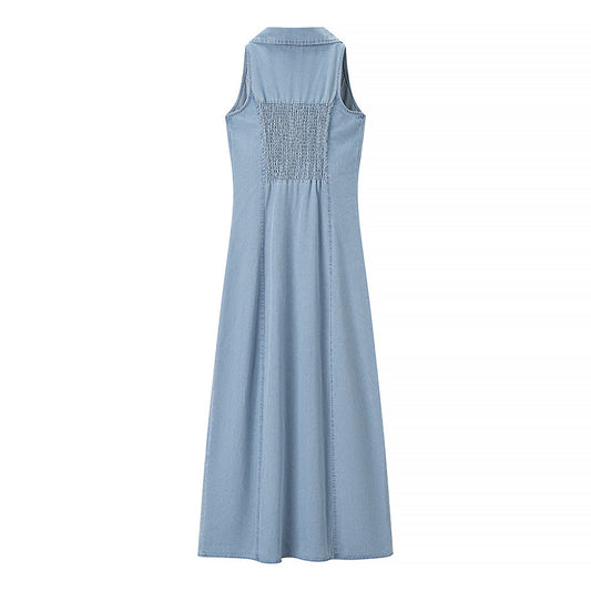 Liv | Casual Denim Maxi Dress Light Blue