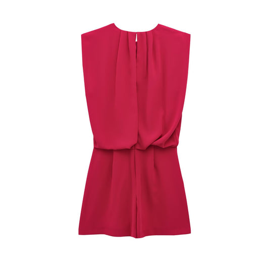 Sable | Elegant Red Mini Dress Sleeveless Ruched
