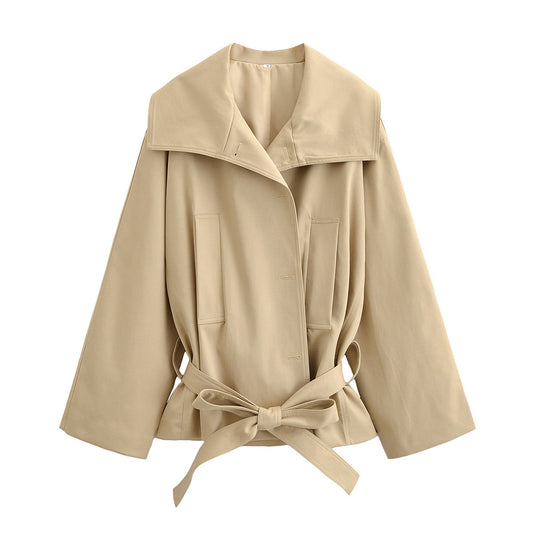 Margot | Belted Trench Coat Cream Long Sleeve