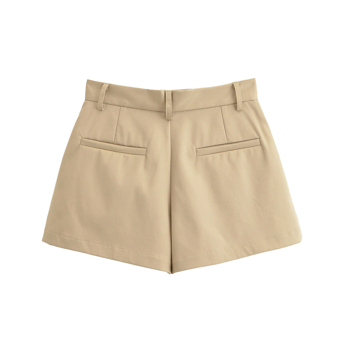 Bea | Elegant Tailored Shorts Khaki Pleated High Waisted