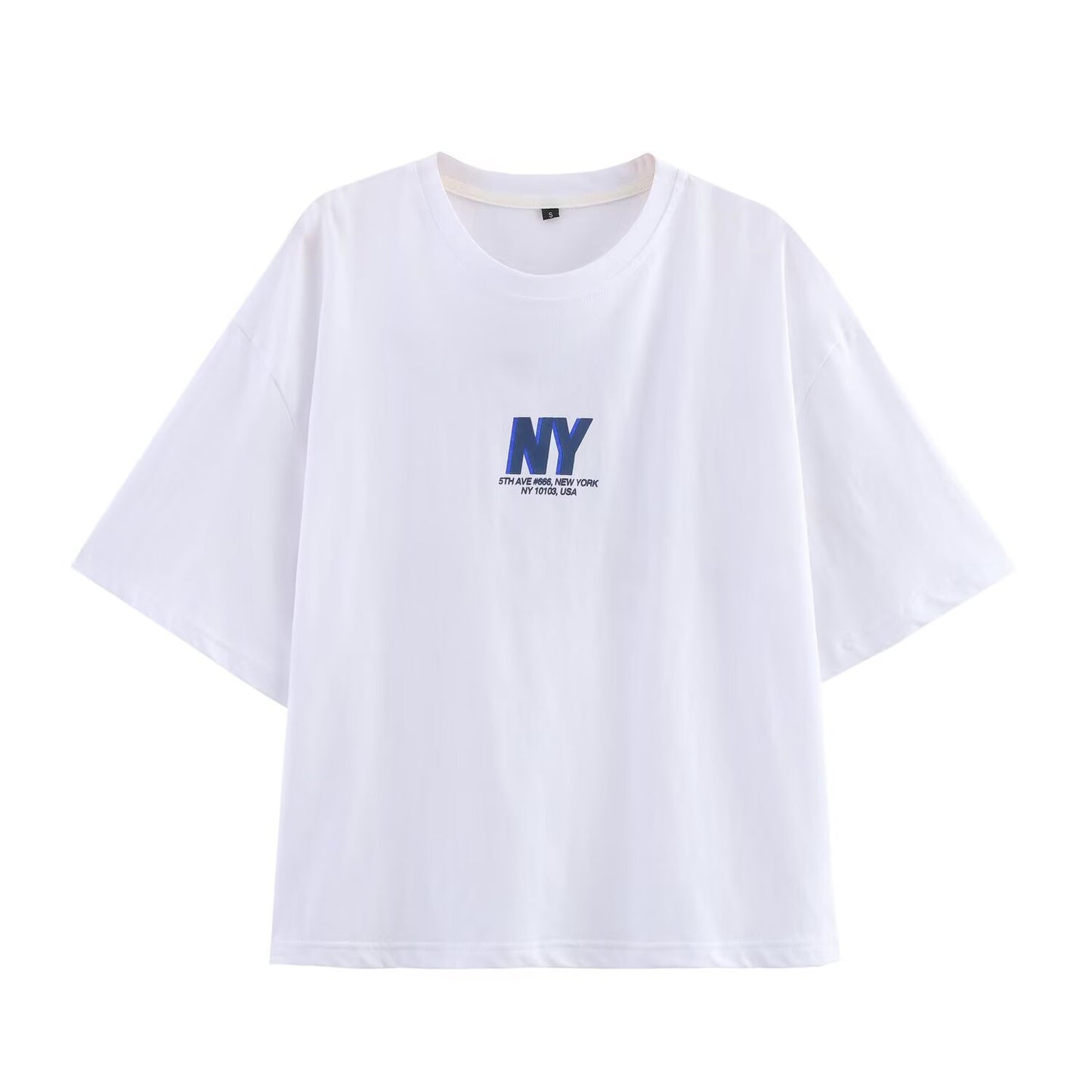 Margot | Casual Oversized Graphic Tee White Crew Neck