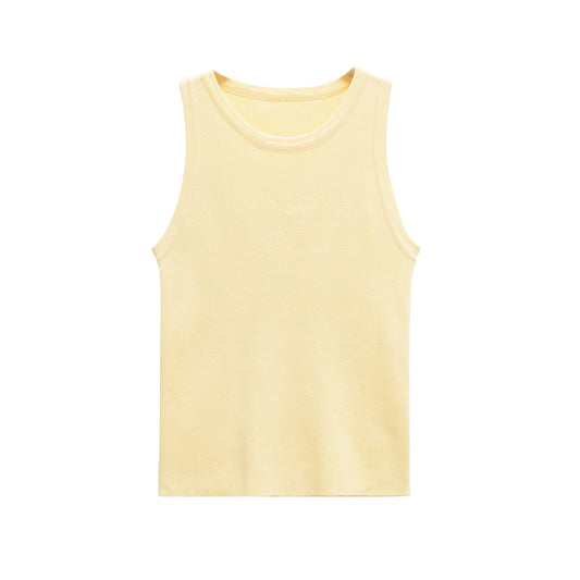 Sage | Summer Tank Top Pink Ribbed Sleeveless Fitted