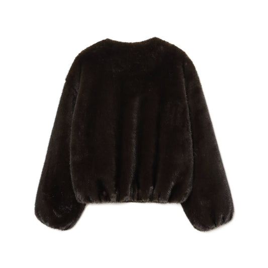 Mia | Casual Faux Fur Bomber Jacket Brown