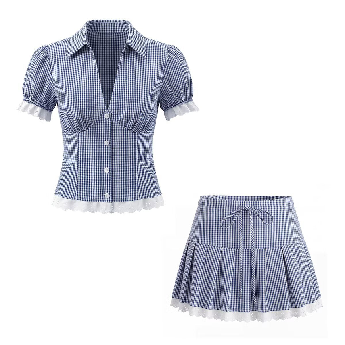 Daisy | Blue Mini Skirt Co-ord