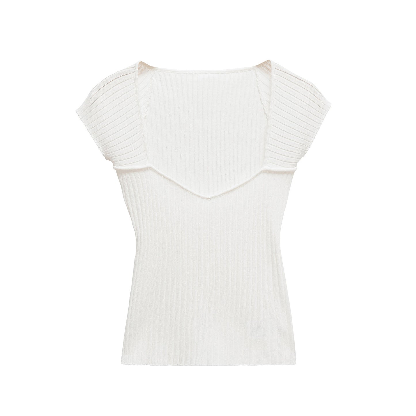 Vera | Ribbed Short Sleeve Crop Top Green Scoop Neck