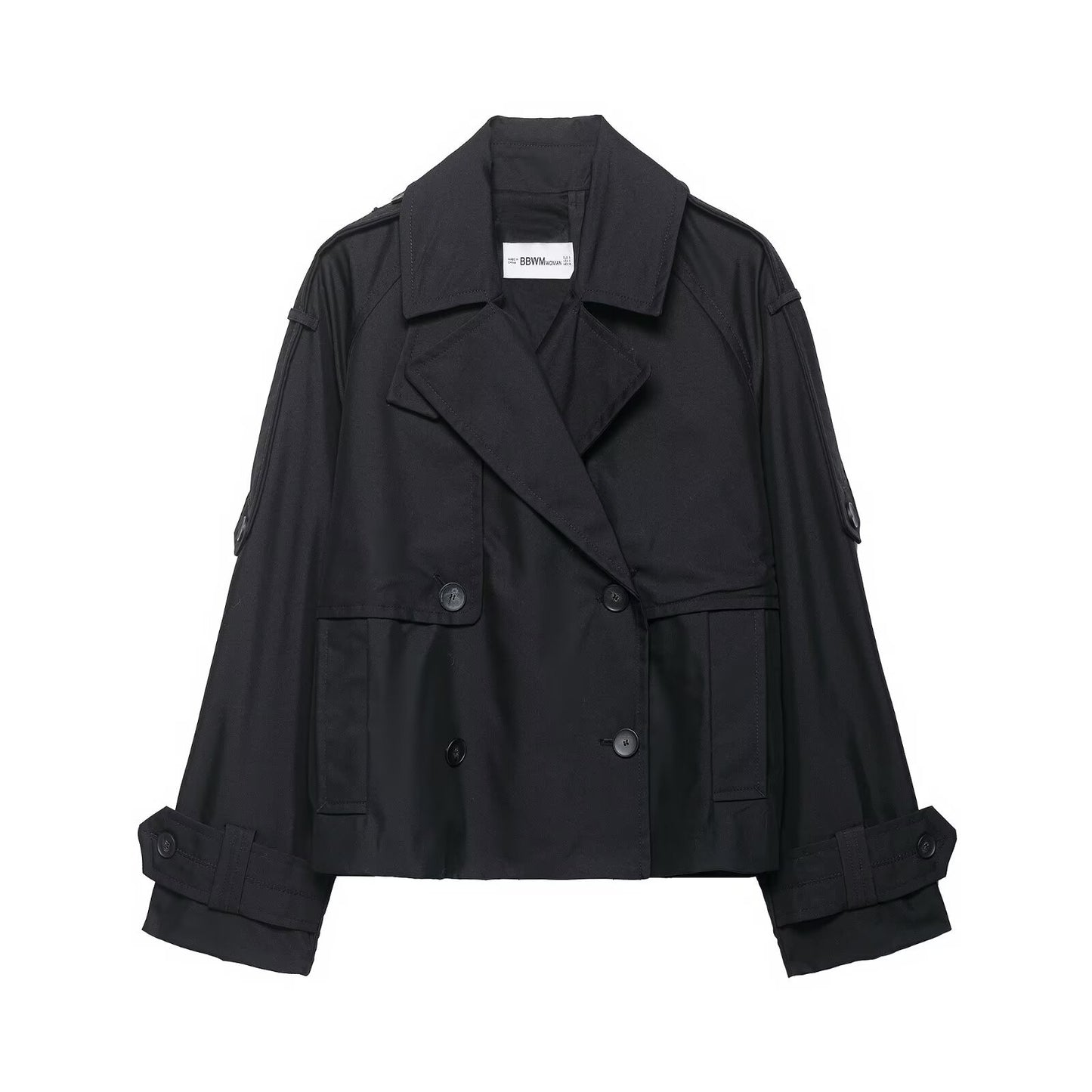 Fleur | Oversized Double Breasted Blazer Black Cropped