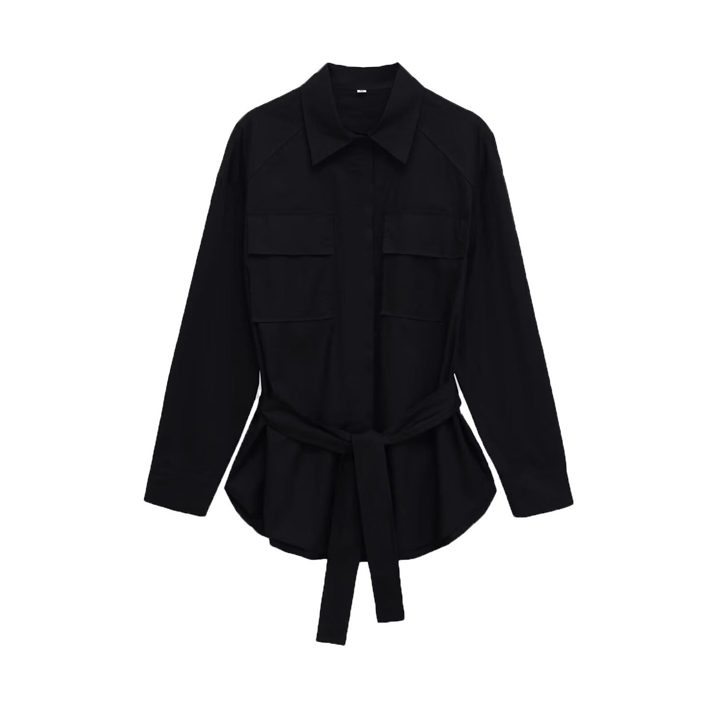 Greta | Smart Casual Longline Shirt Black