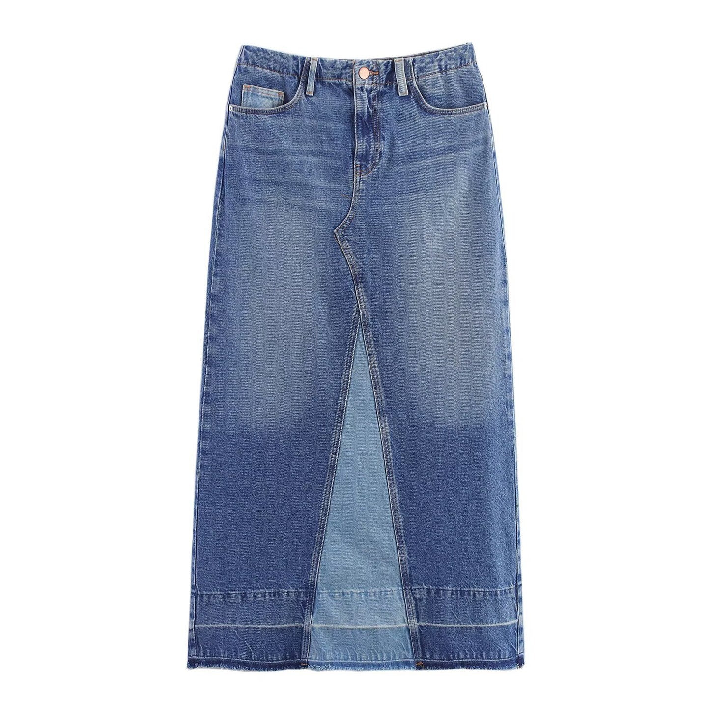 Vera | Maxi Skirt Denim Light Blue High Waisted A Line