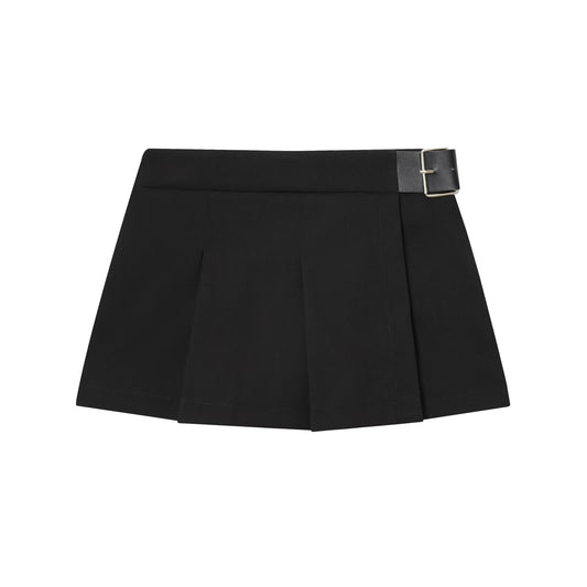 Briar | Black Shorts Pleated High Waisted Mini Tailored Belted
