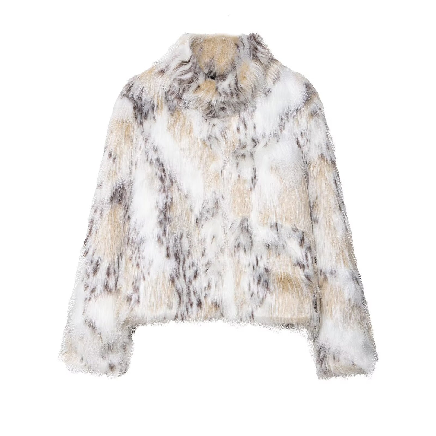 Lola | Elegant Cropped Faux Fur Jacket White