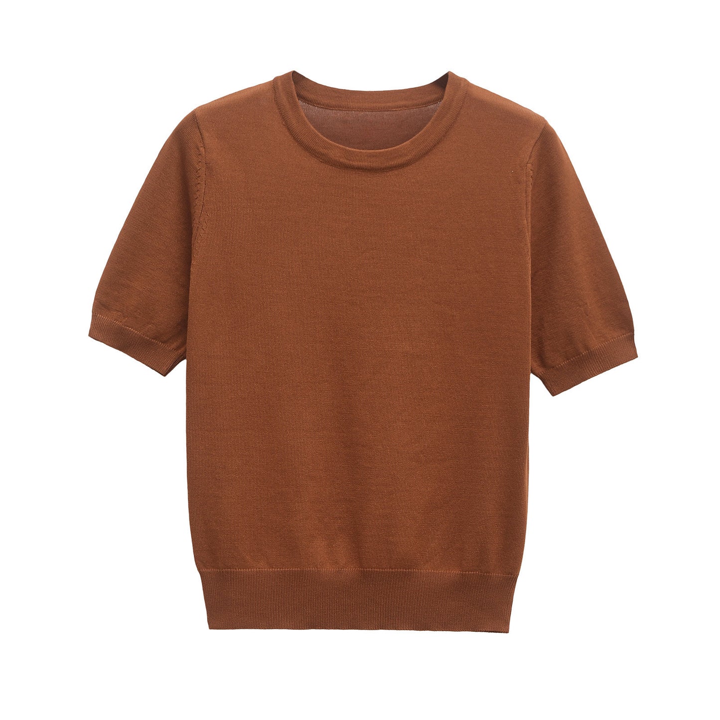 Stella | Knitted Top Yellow Short Sleeve Crew Neck