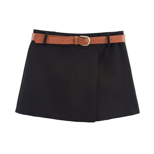 Lux | White Shorts Tailored High Waisted Belted A Line Mini