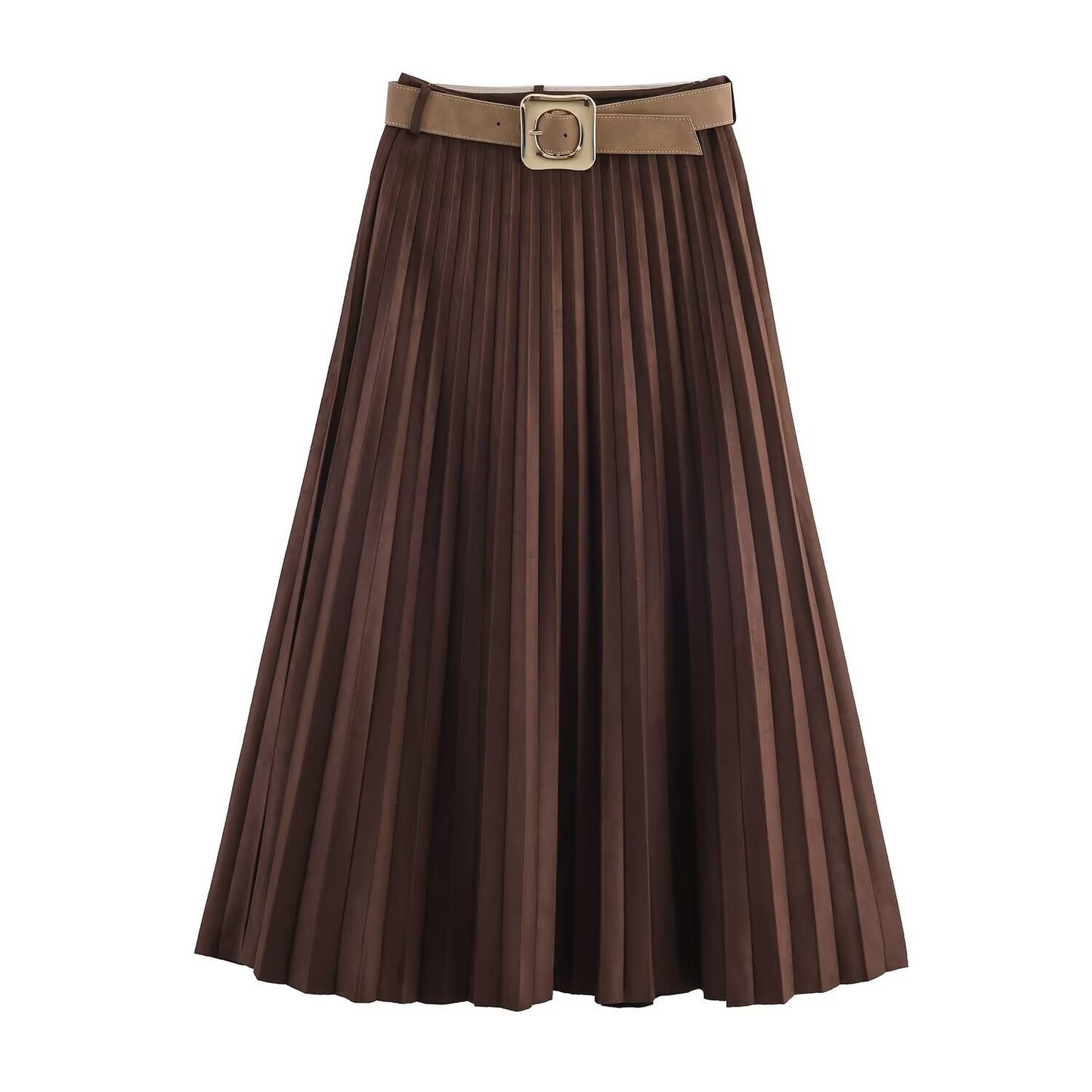 Fleur | Elegant Pleated Midi Skirt Cream A Line