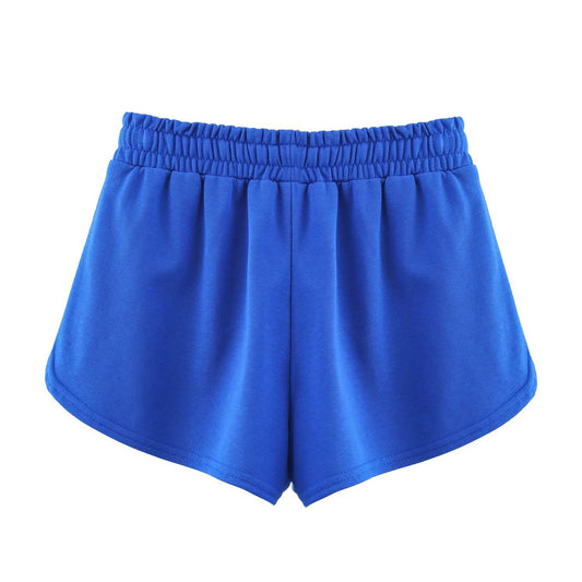 Maisie | Printed Athletic Shorts Blue Drawstring