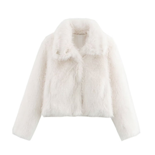 Luna | Elegant Cropped Faux Fur Jacket