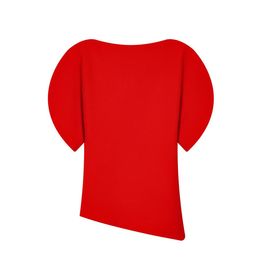 Ada | Asymmetric Top Black Puff Sleeve Short Sleeve