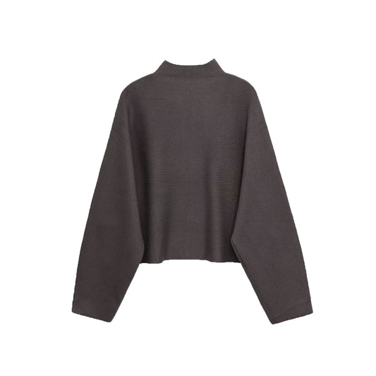 Vera | Zip Up Cropped Fleece Jacket Gray Long Sleeve