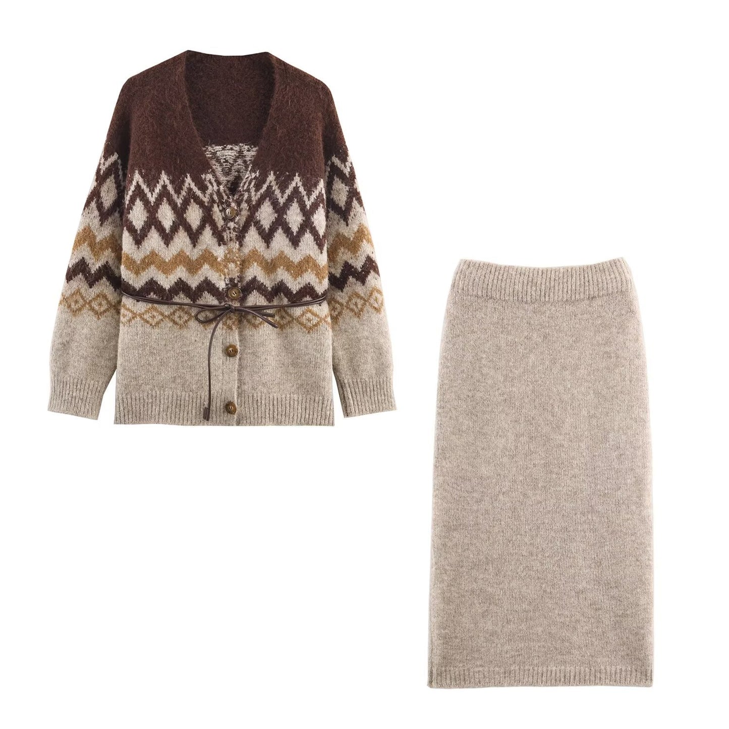 Hazel | Cosy  Knitted Midi Skirt Co-ord