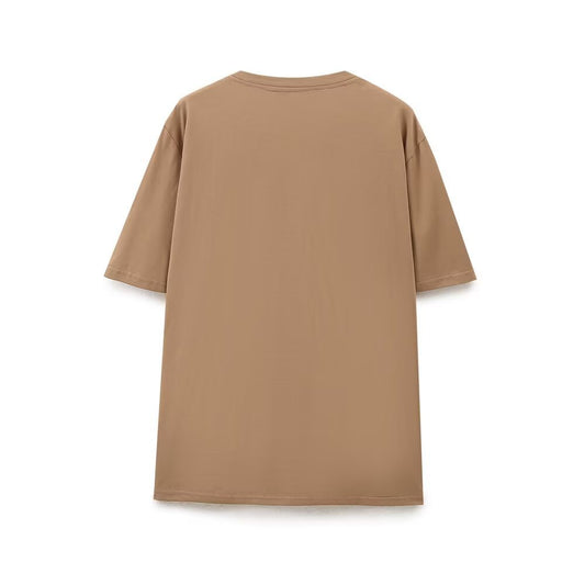 Noa | Casual Oversized Graphic T Shirt Brown
