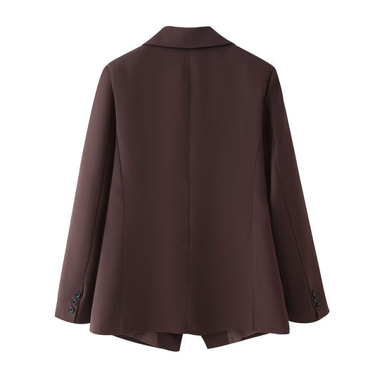 Margot | Oversized Double Breasted Blazer Brown Long Sleeve