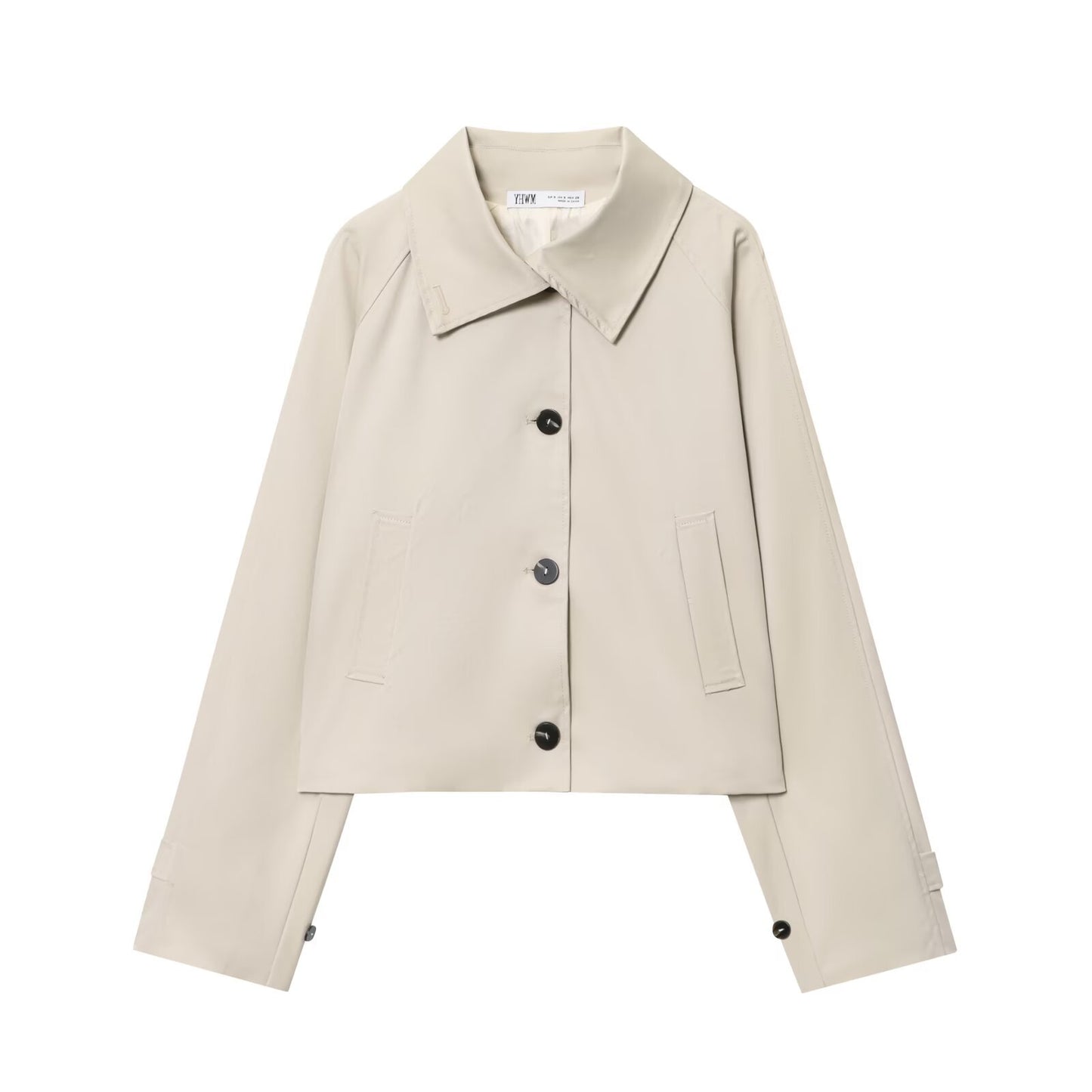 Freya | Cropped Shirt Jacket Cream Button Front