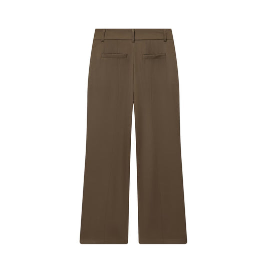 Lena | Wide Leg Tailored Pants Brown High Waisted