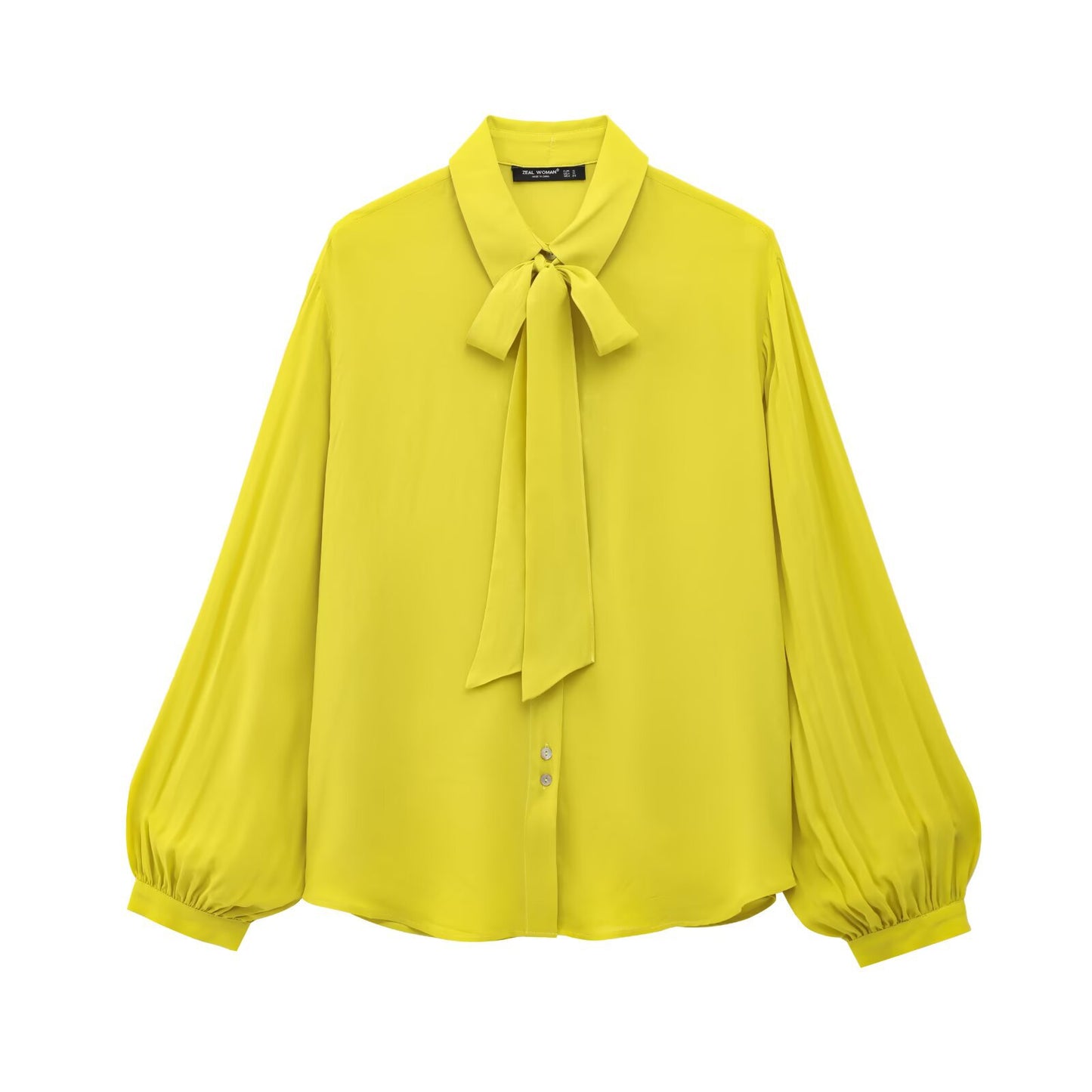 Cleo | Elegant Tie Neck Blouse Yellow