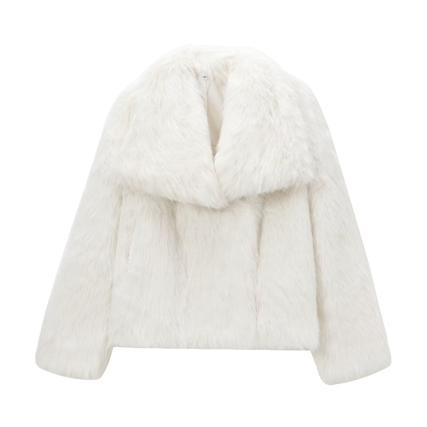Lyra | Elegant Cropped Faux Fur Jacket White