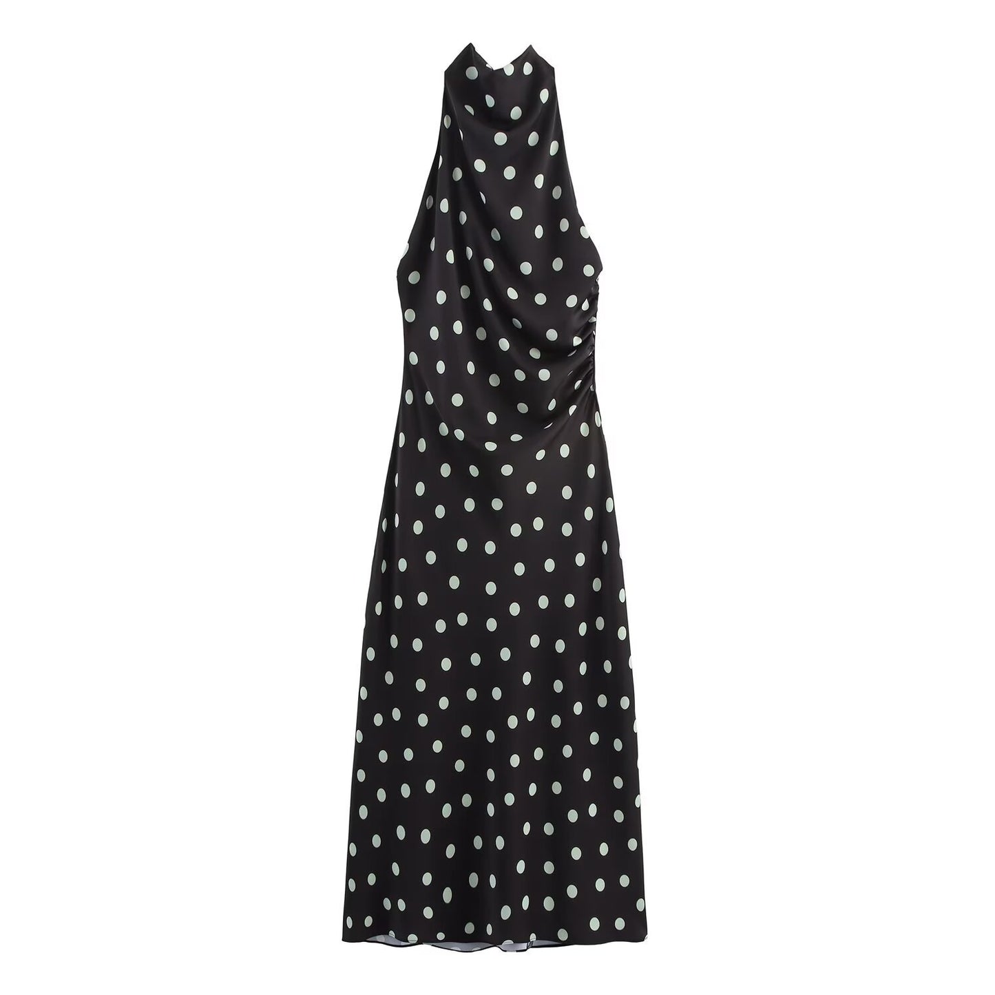 Greta | Black Maxi Dress Polka Dot