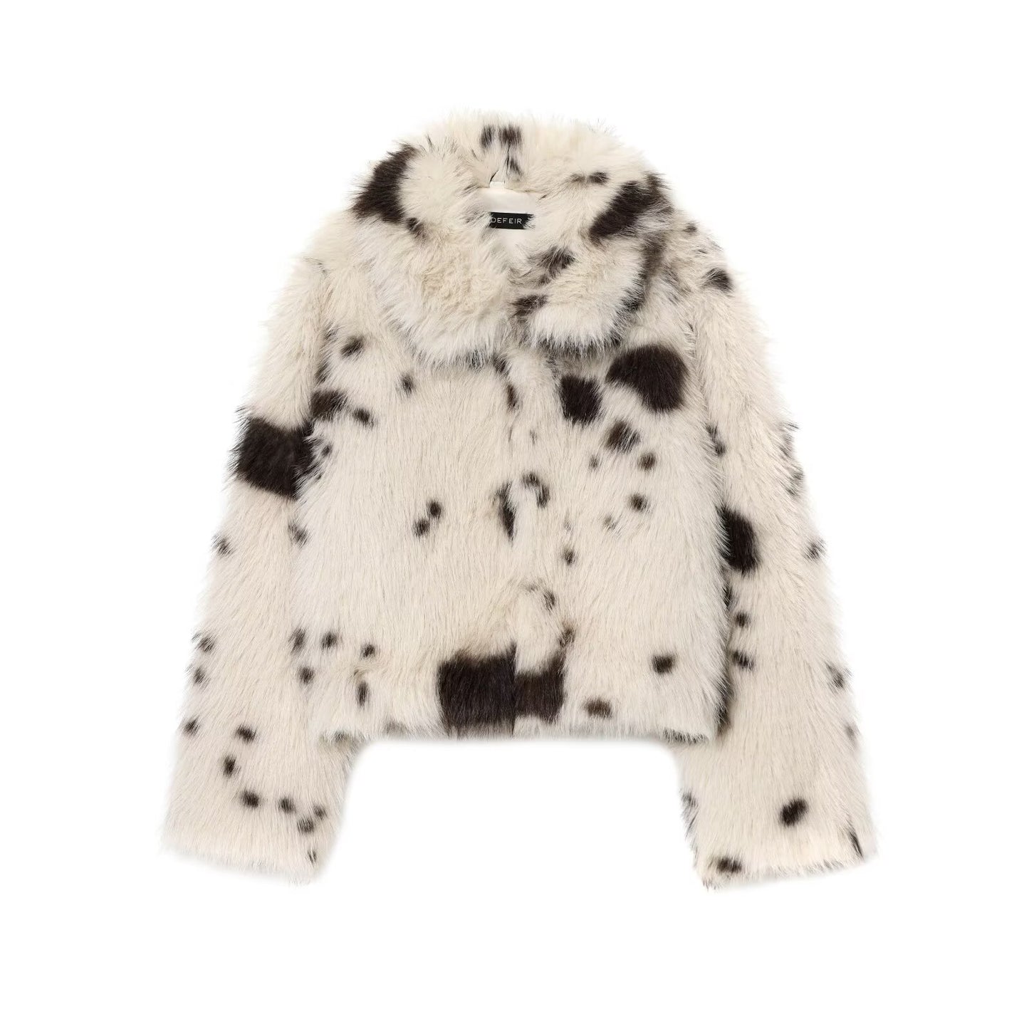 Nova | Cropped Faux Fur Jacket White Black