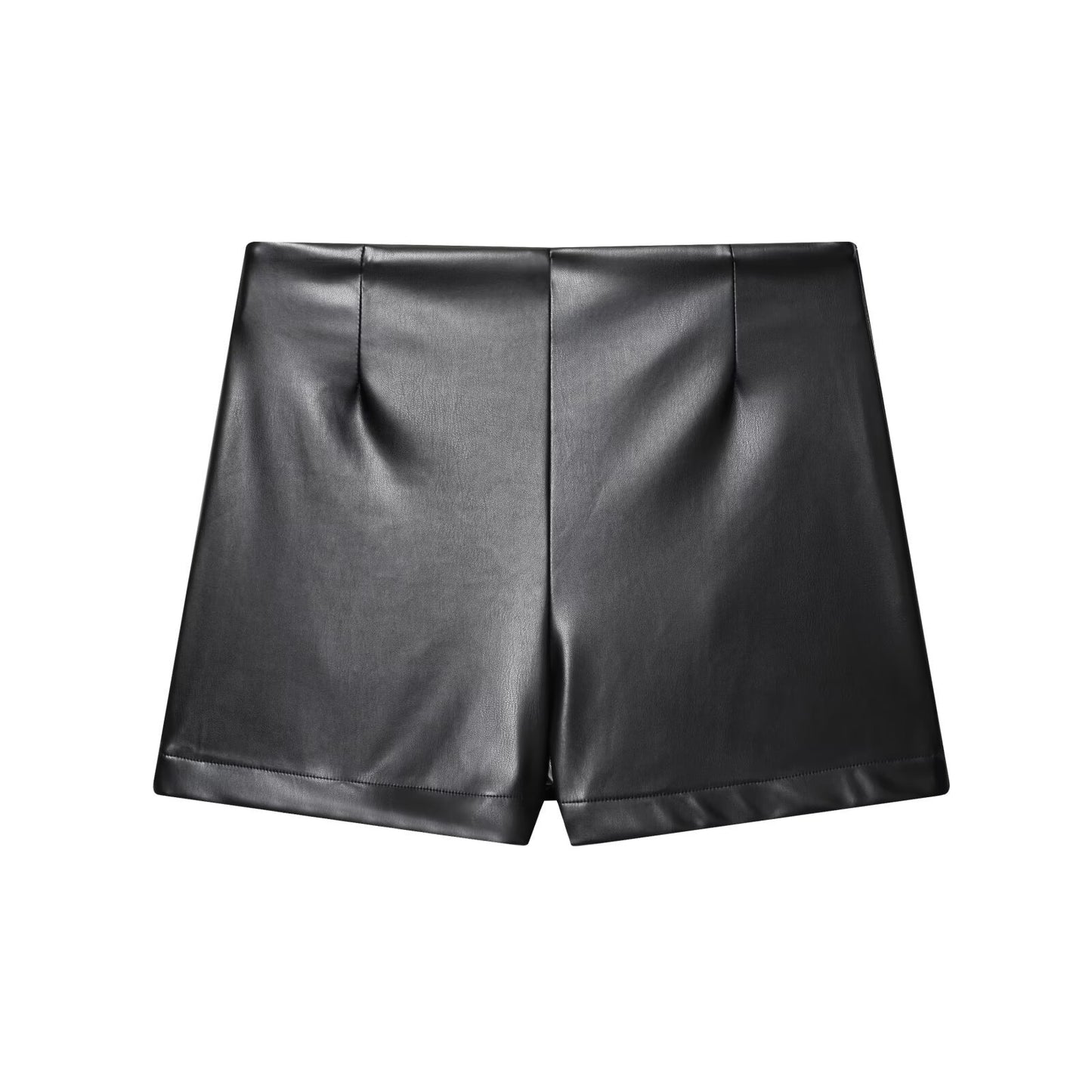 Sable | Leather Shorts Black High Waisted Tailored