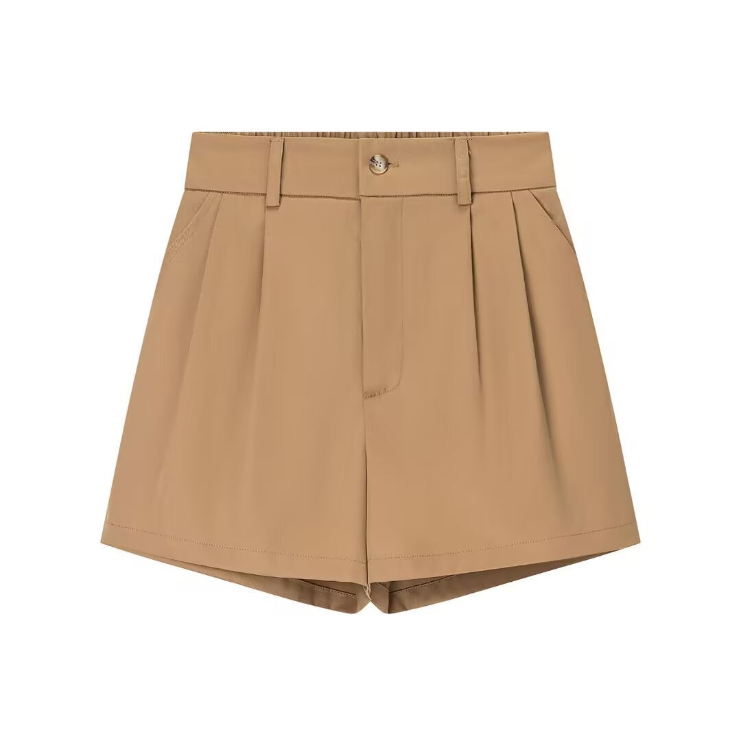 Celine | Elegant Tailored Shorts Black High Waisted Pleated