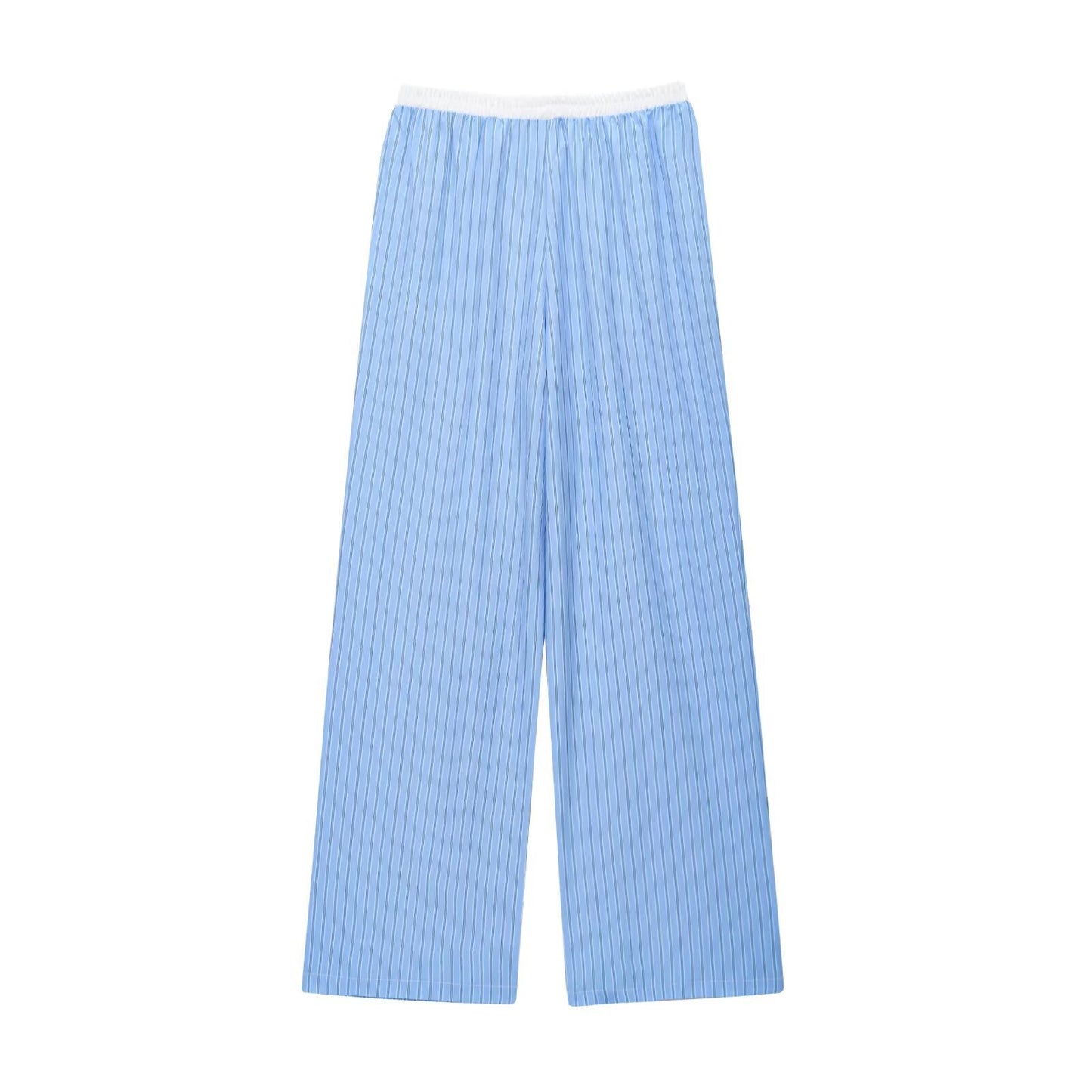 Margot | Ribbed Wide Leg Pants Pink High Waisted