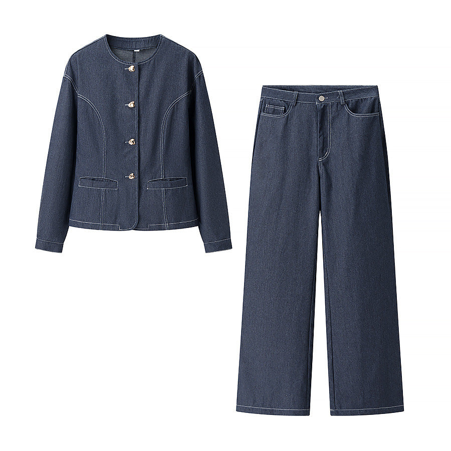 Saskia | Denim Jacket & Wide Leg Jeans Co-ord