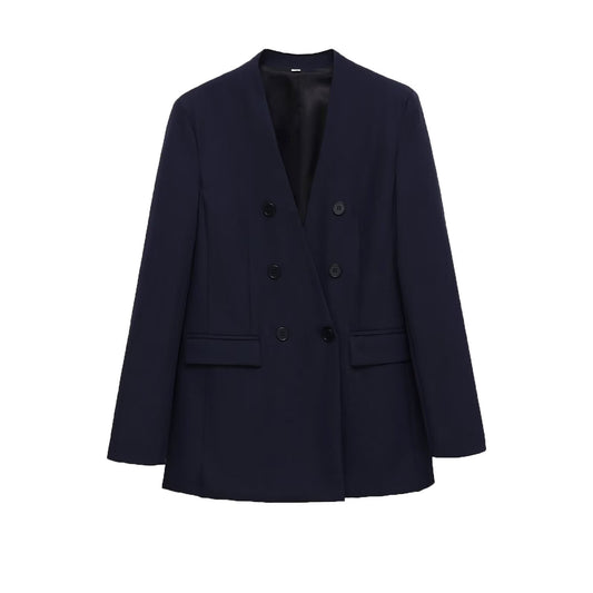 Margot | Double Breasted Blazer Navy Long Sleeve Tailored