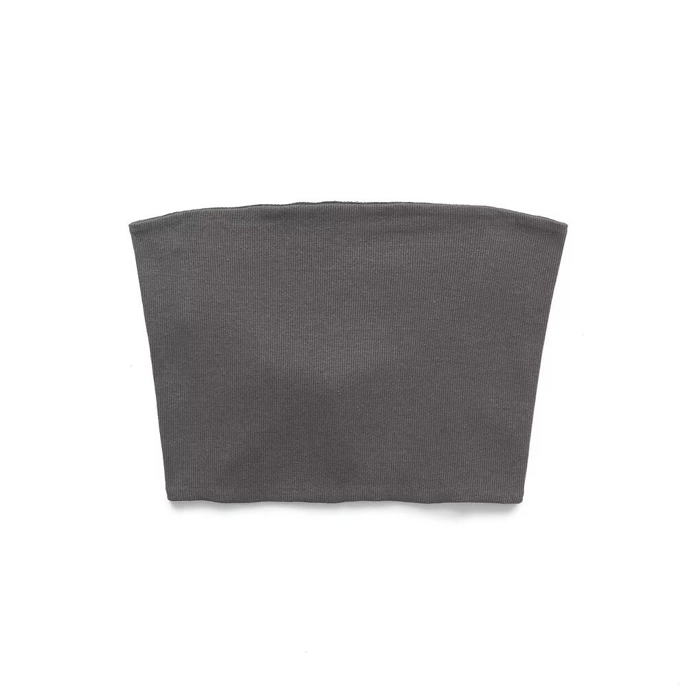 Maren | Summer Strapless Tube Top Pink Ribbed Knitted Bandeau